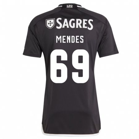 Kandiny Bambino Maglia Vladimir Mendes #69 Nero Kit Gara Away 2023/24 Maglietta