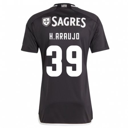 Kandiny Bambino Maglia Henrique Araujo #39 Nero Kit Gara Away 2023/24 Maglietta