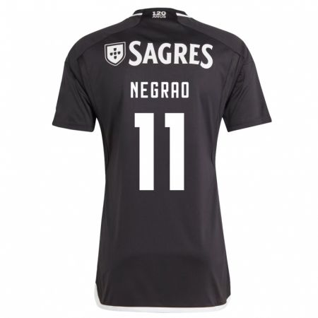 Kandiny Bambino Maglia Maria Negrao #11 Nero Kit Gara Away 2023/24 Maglietta