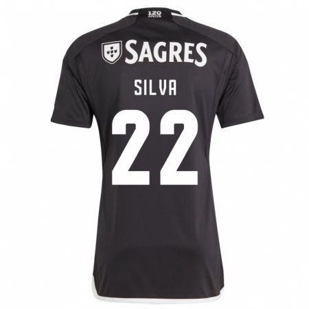 Kandiny Bambino Maglia Amelia Silva #22 Nero Kit Gara Away 2023/24 Maglietta