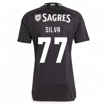 Kandiny Bambino Maglia Jessica Silva #77 Nero Kit Gara Away 2023/24 Maglietta