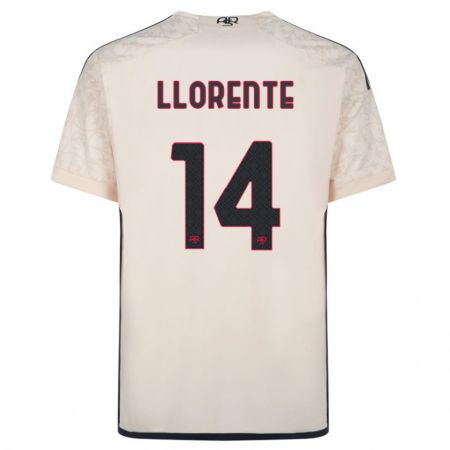 Kandiny Bambino Maglia Diego Llorente #14 Bianco Blu Kit Gara Away 2023/24 Maglietta