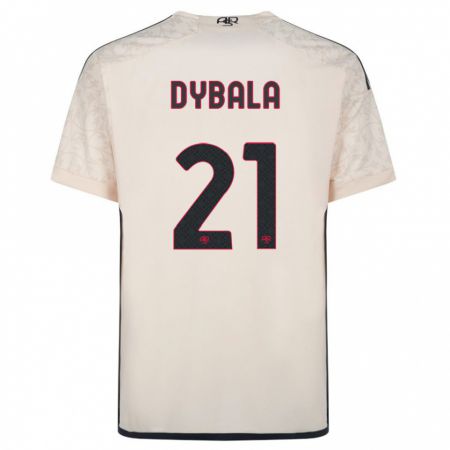 Kandiny Bambino Maglia Paulo Dybala #21 Bianco Blu Kit Gara Away 2023/24 Maglietta