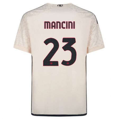 Kandiny Kinder Gianluca Mancini #23 Cremefarben Auswärtstrikot Trikot 2023/24 T-Shirt Österreich