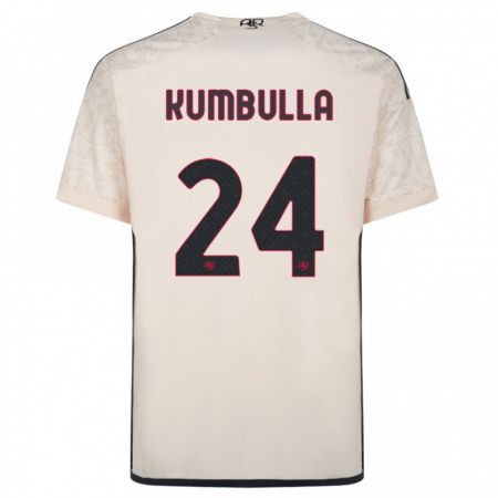 Kandiny Bambino Maglia Marash Kumbulla #24 Bianco Blu Kit Gara Away 2023/24 Maglietta