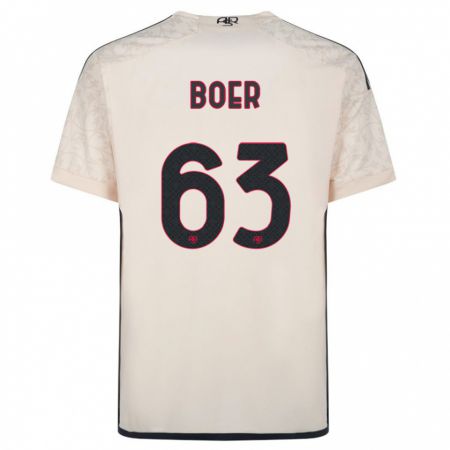 Kandiny Bambino Maglia Pietro Boer #63 Bianco Blu Kit Gara Away 2023/24 Maglietta