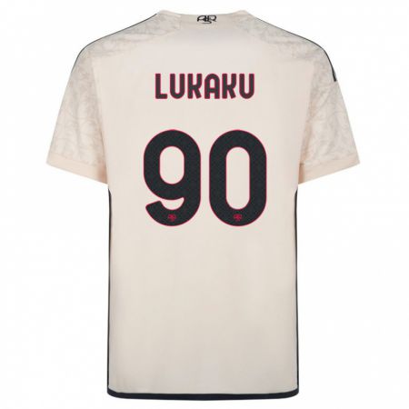 Kandiny Kinderen Romelu Lukaku #90 Gebroken Wit Uitshirt Uittenue 2023/24 T-Shirt België