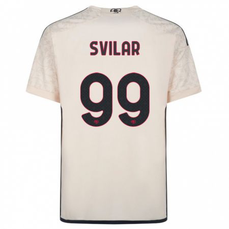 Kandiny Bambino Maglia Mile Svilar #99 Bianco Blu Kit Gara Away 2023/24 Maglietta