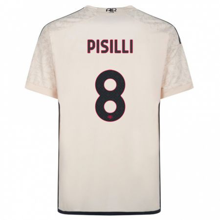 Kandiny Bambino Maglia Niccolò Pisilli #8 Bianco Blu Kit Gara Away 2023/24 Maglietta