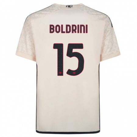 Kandiny Bambino Maglia Mattia Boldrini #15 Bianco Blu Kit Gara Away 2023/24 Maglietta