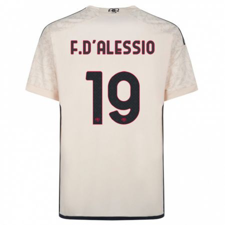 Kandiny Bambino Maglia Francesco D'alessio #19 Bianco Blu Kit Gara Away 2023/24 Maglietta