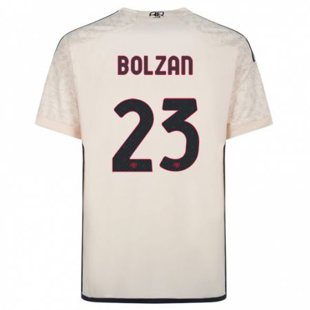 Kandiny Bambino Maglia Alessandro Bolzan #23 Bianco Blu Kit Gara Away 2023/24 Maglietta