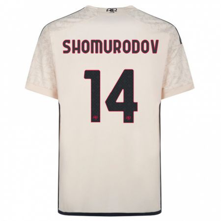 Kandiny Bambino Maglia Eldor Shomurodov #14 Bianco Blu Kit Gara Away 2023/24 Maglietta