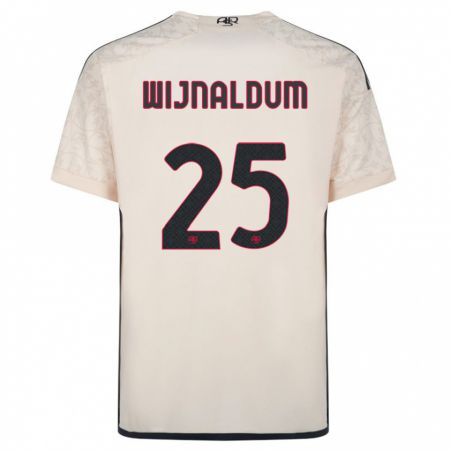 Kandiny Kinderen Georginio Wijnaldum #25 Gebroken Wit Uitshirt Uittenue 2023/24 T-Shirt België