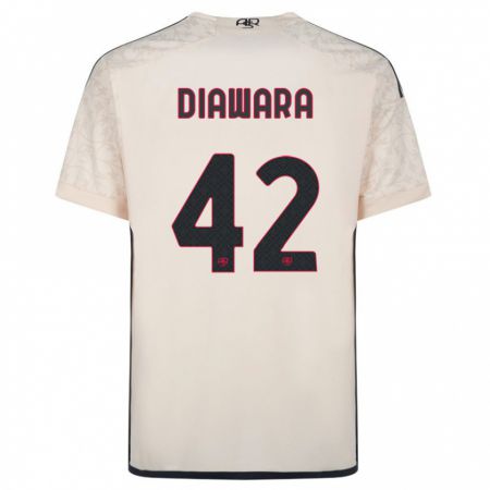 Kandiny Kinderen Amadou Diawara #42 Gebroken Wit Uitshirt Uittenue 2023/24 T-Shirt België