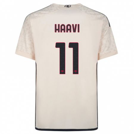 Kandiny Bambino Maglia Emilie Haavi #11 Bianco Blu Kit Gara Away 2023/24 Maglietta