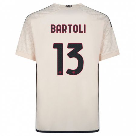 Kandiny Bambino Maglia Elisa Bartoli #13 Bianco Blu Kit Gara Away 2023/24 Maglietta