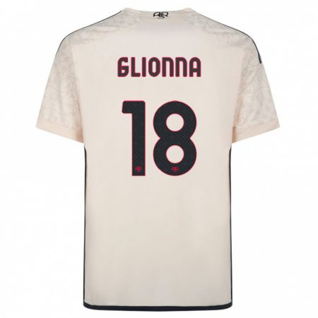 Kandiny Bambino Maglia Benedetta Glionna #18 Bianco Blu Kit Gara Away 2023/24 Maglietta