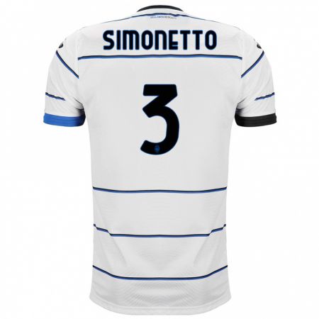 Kandiny Bambino Maglia Federico Simonetto #3 Bianco Kit Gara Away 2023/24 Maglietta