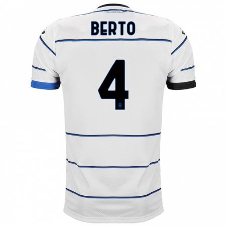 Kandiny Bambino Maglia Gabriele Berto #4 Bianco Kit Gara Away 2023/24 Maglietta