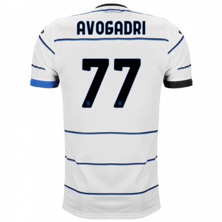 Kandiny Bambino Maglia Lorenzo Avogadri #77 Bianco Kit Gara Away 2023/24 Maglietta