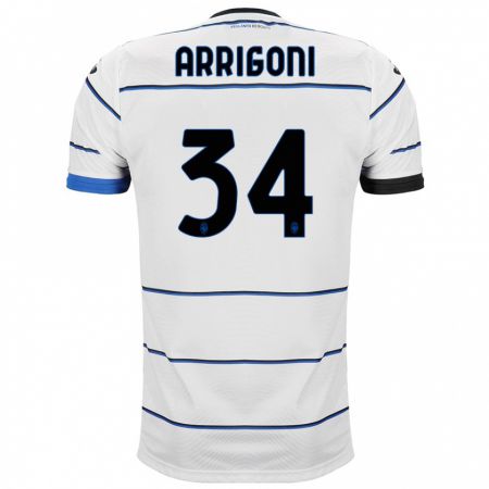 Kandiny Bambino Maglia Mattia Arrigoni #34 Bianco Kit Gara Away 2023/24 Maglietta