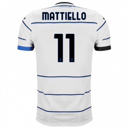 Kandiny Bambino Maglia Federico Mattiello #11 Bianco Kit Gara Away 2023/24 Maglietta