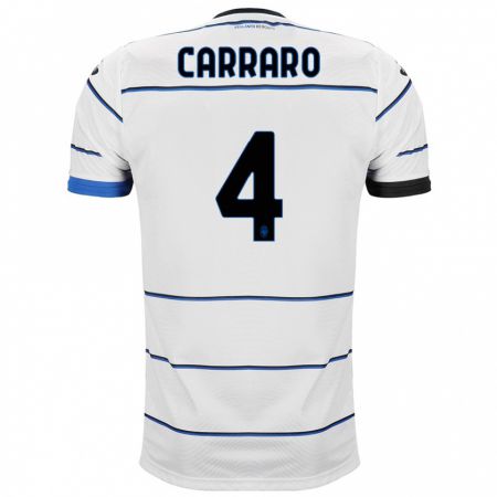 Kandiny Bambino Maglia Marco Carraro #4 Bianco Kit Gara Away 2023/24 Maglietta