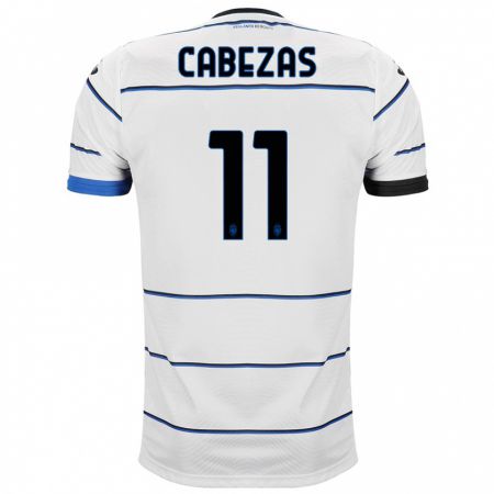 Kandiny Bambino Maglia Bryan Cabezas #11 Bianco Kit Gara Away 2023/24 Maglietta