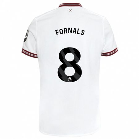 Kandiny Hombre Camiseta Pablo Fornals #8 Blanco 2ª Equipación 2023/24 La Camisa