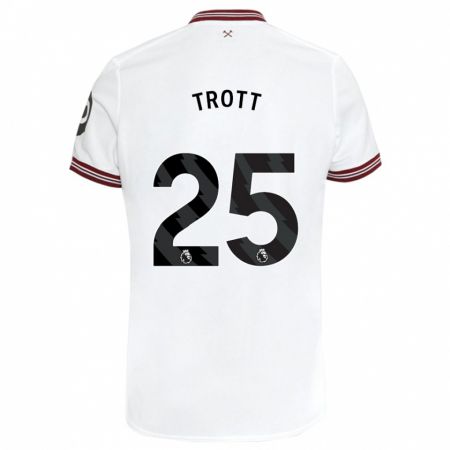 Kandiny Uomo Maglia Nathan Trott #25 Bianco Kit Gara Away 2023/24 Maglietta