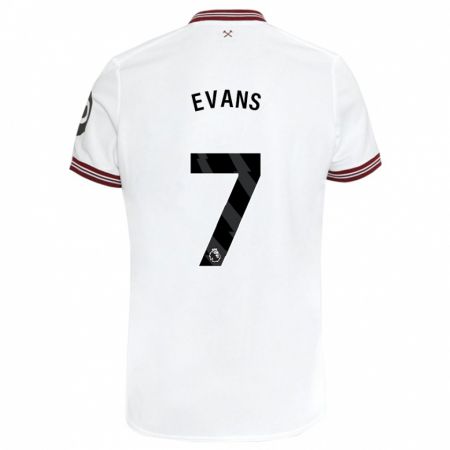 Kandiny Uomo Maglia Lisa Evans #7 Bianco Kit Gara Away 2023/24 Maglietta