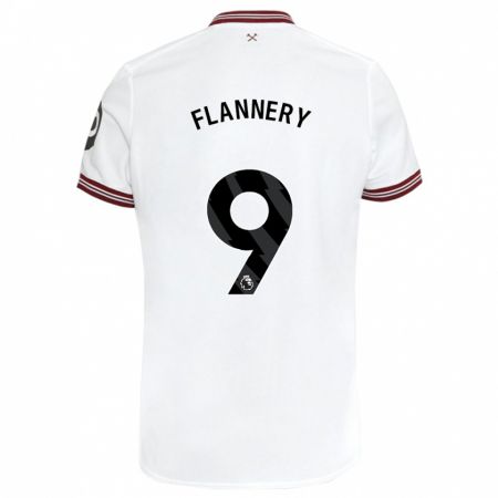 Kandiny Uomo Maglia Keira Flannery #9 Bianco Kit Gara Away 2023/24 Maglietta