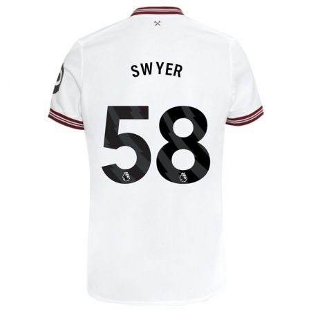 Kandiny Uomo Maglia Kamarai Swyer #58 Bianco Kit Gara Away 2023/24 Maglietta