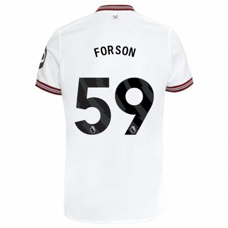 Kandiny Uomo Maglia Keenan Forson #59 Bianco Kit Gara Away 2023/24 Maglietta