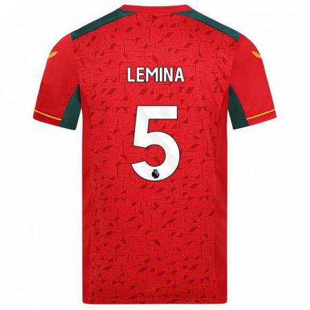 Kandiny Uomo Maglia Mario Lemina #5 Rosso Kit Gara Away 2023/24 Maglietta