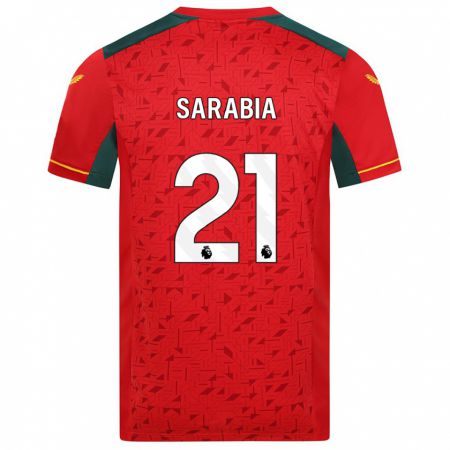 Kandiny Uomo Maglia Pablo Sarabia #21 Rosso Kit Gara Away 2023/24 Maglietta