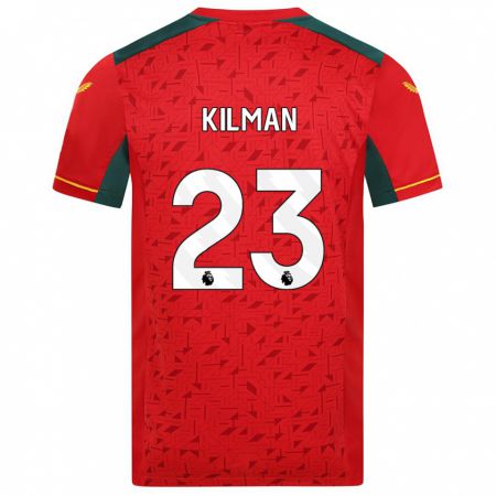 Kandiny Uomo Maglia Max Kilman #23 Rosso Kit Gara Away 2023/24 Maglietta