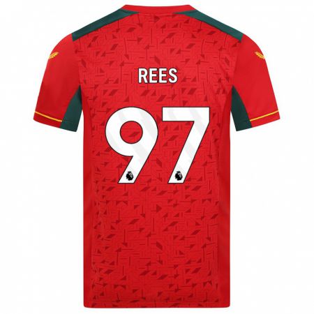 Kandiny Uomo Maglia Mason Rees #97 Rosso Kit Gara Away 2023/24 Maglietta