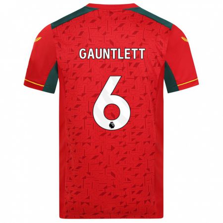 Kandiny Hombre Camiseta Maz Gauntlett #6 Rojo 2ª Equipación 2023/24 La Camisa