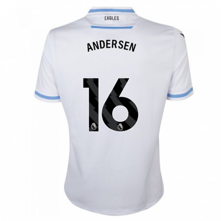 Kandiny Uomo Maglia Joachim Andersen #16 Bianco Kit Gara Away 2023/24 Maglietta