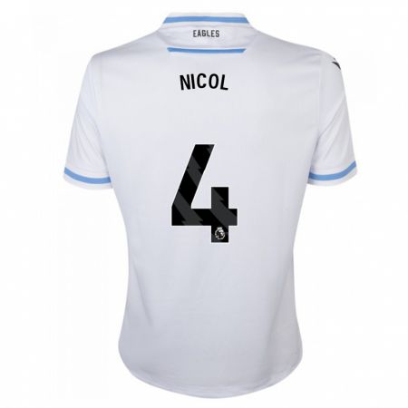 Kandiny Hombre Camiseta Leigh Nicol #4 Blanco 2ª Equipación 2023/24 La Camisa