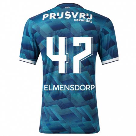 Kandiny Uomo Maglia Paris Elmensdorp #47 Blu Kit Gara Away 2023/24 Maglietta