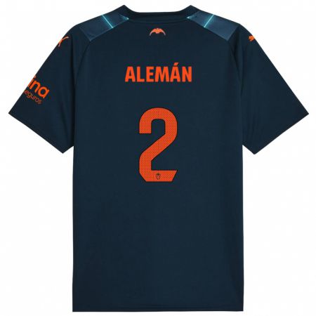 Kandiny Heren Carlos Alemán #2 Marineblauw Uitshirt Uittenue 2023/24 T-Shirt België