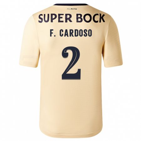 Kandiny Uomo Maglia Fábio Cardoso #2 Beige-Dorato Kit Gara Away 2023/24 Maglietta