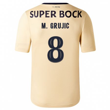 Kandiny Uomo Maglia Marko Grujic #8 Beige-Dorato Kit Gara Away 2023/24 Maglietta