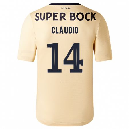 Kandiny Uomo Maglia Cláudio Ramos #14 Beige-Dorato Kit Gara Away 2023/24 Maglietta