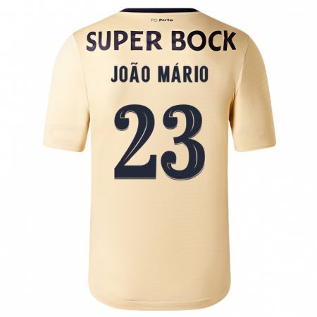 Kandiny Uomo Maglia João Mário #23 Beige-Dorato Kit Gara Away 2023/24 Maglietta