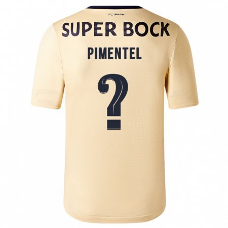 Kandiny Uomo Maglia Eric Pimentel #0 Beige-Dorato Kit Gara Away 2023/24 Maglietta