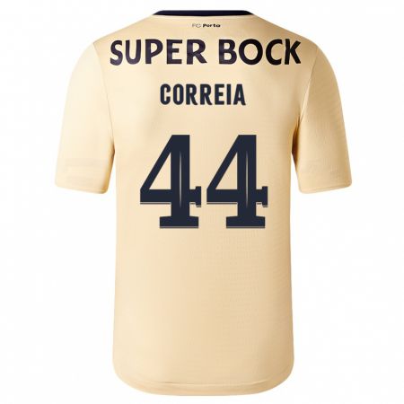 Kandiny Uomo Maglia Romain Correia #44 Beige-Dorato Kit Gara Away 2023/24 Maglietta